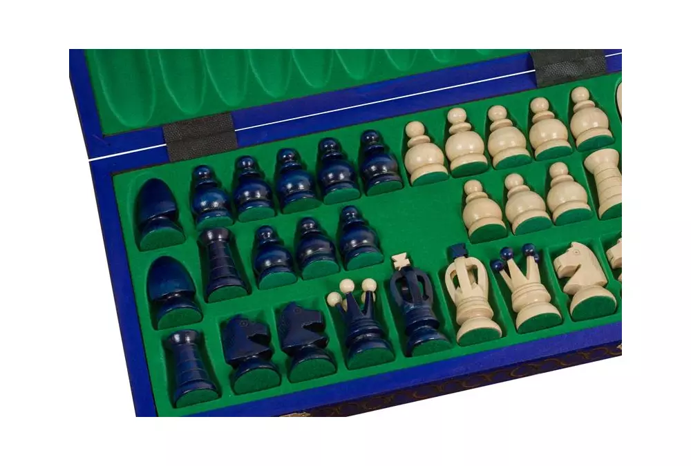 SZACHY KRÓLEWSKIE DUŻE kolor niebieski